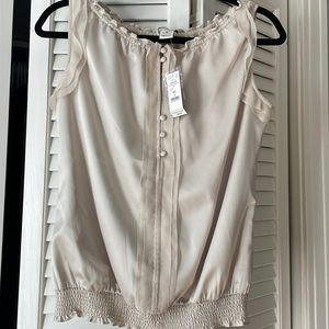 NWT WHBM cream colored sleeveless top